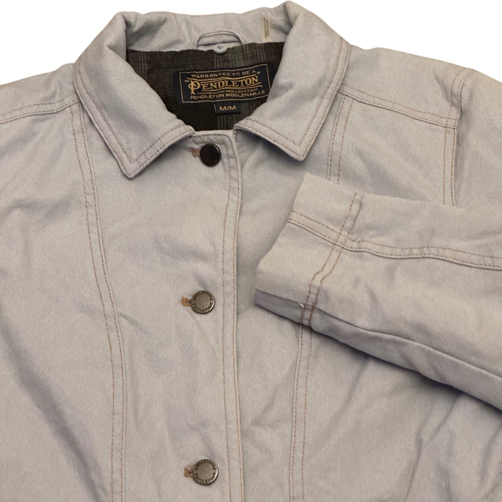 Pendleton Denim Blanket Lined Button Up Coat Wome… - image 1